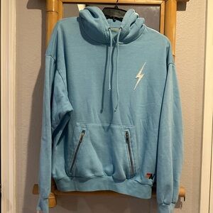 AVIATOR NATION EUC W POCKETS UNISEX HOODIE - SKY BLUE / GREAT condition!